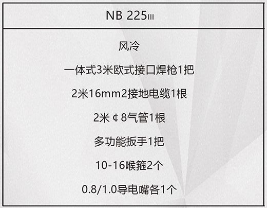 jxf吉祥坊NB 225???气保焊机标配附件